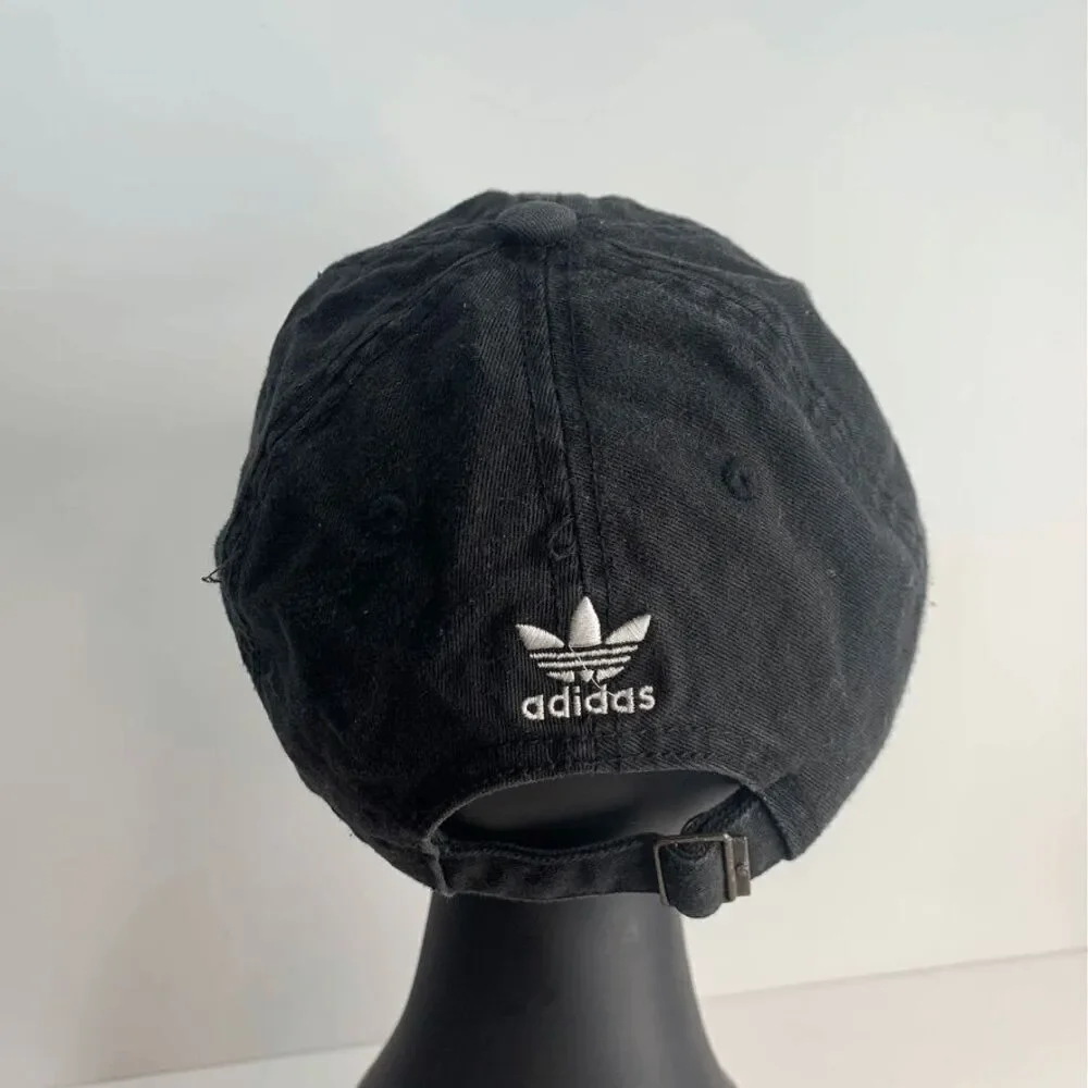 Adidas Hat Mens Adjustable Black White‎ Trefoil Logo Cotton Cap Dad Strapback